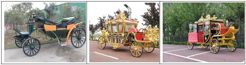 Horse carriage with electric power for sightseeing wedding events